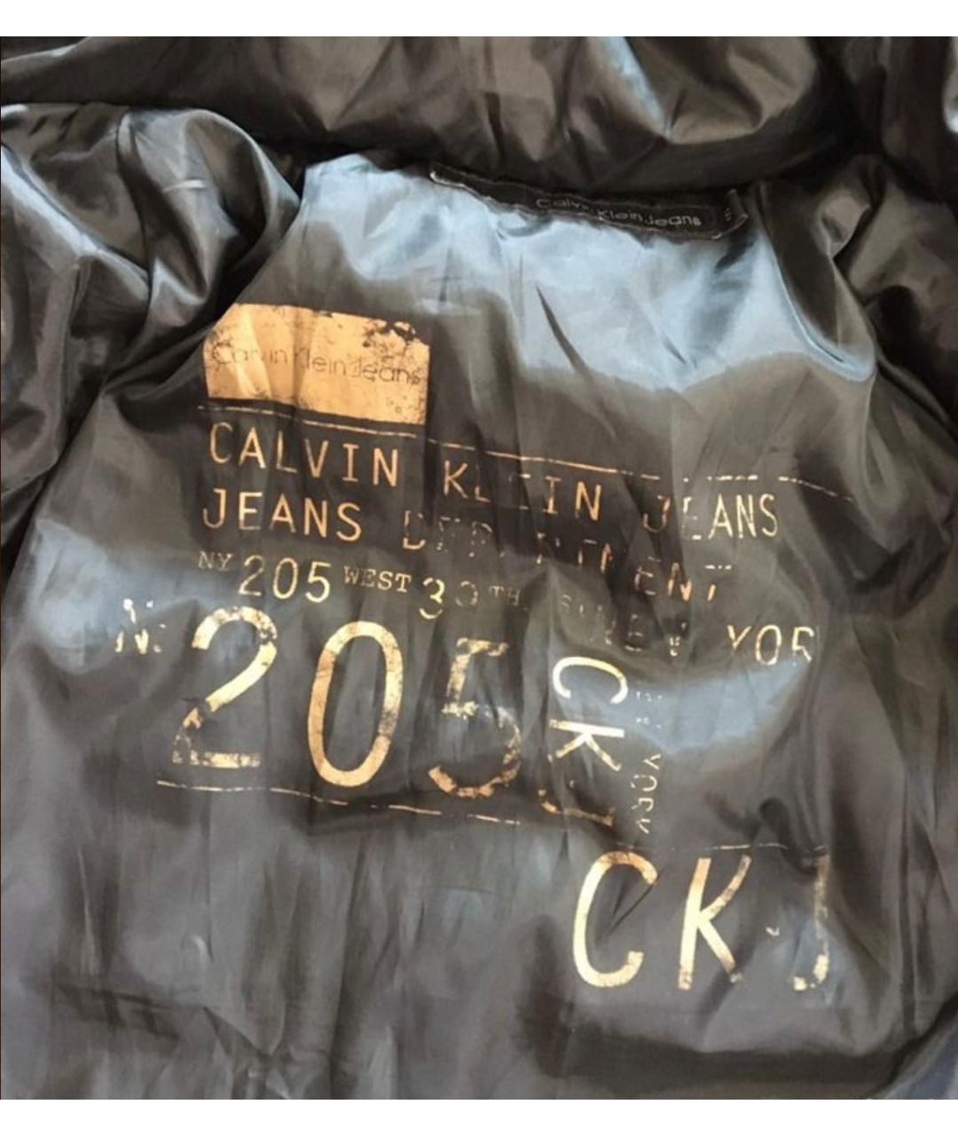 CALVIN KLEIN Черное полиэстеровое пальто, фото 5