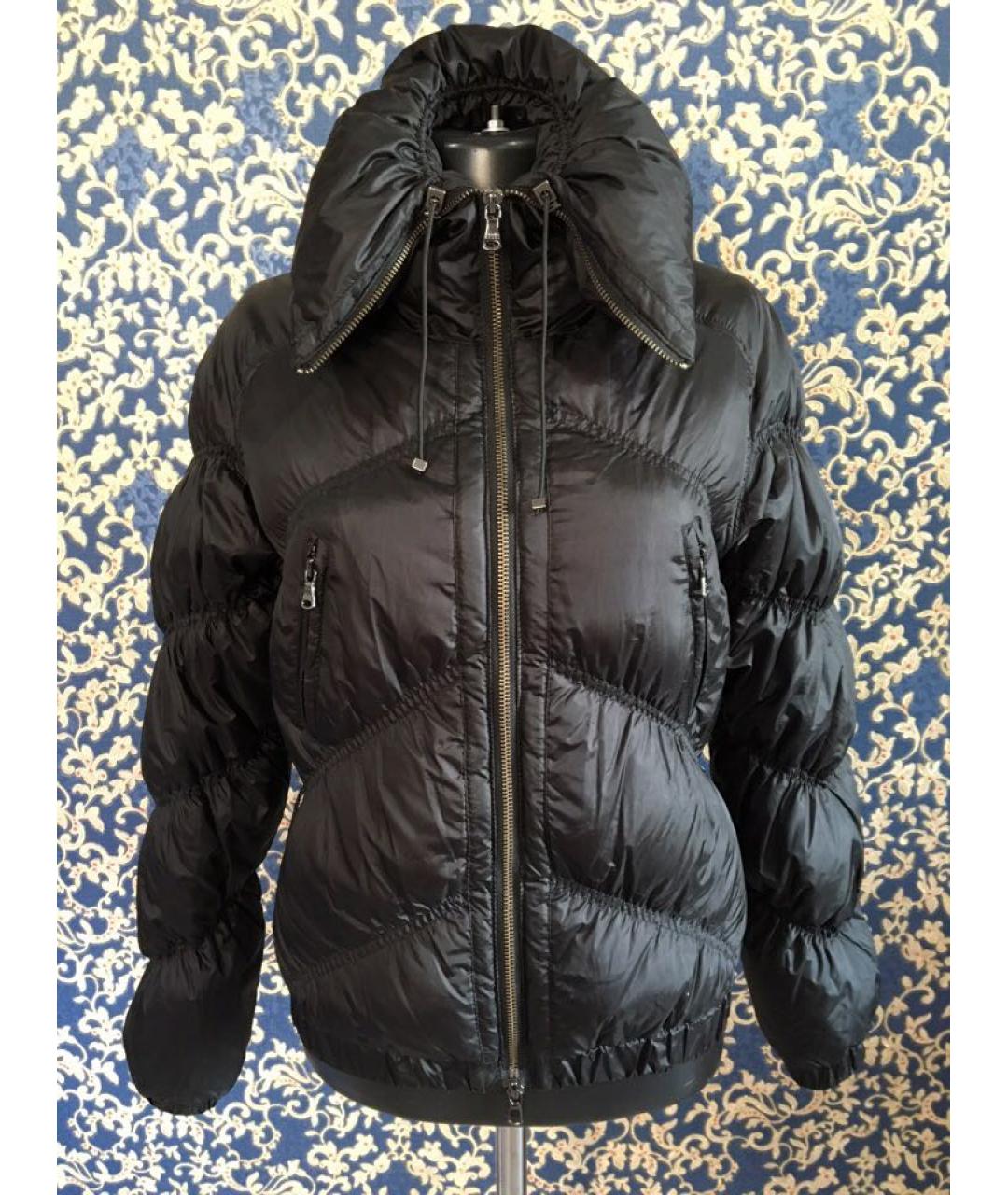 CALVIN KLEIN Черное полиэстеровое пальто, фото 8