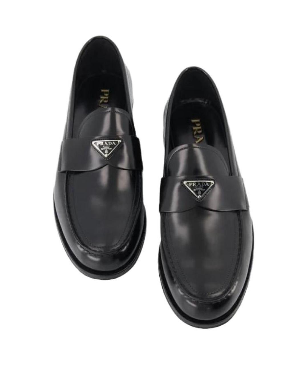 PRADA Черные кожаные лоферы, фото 5
