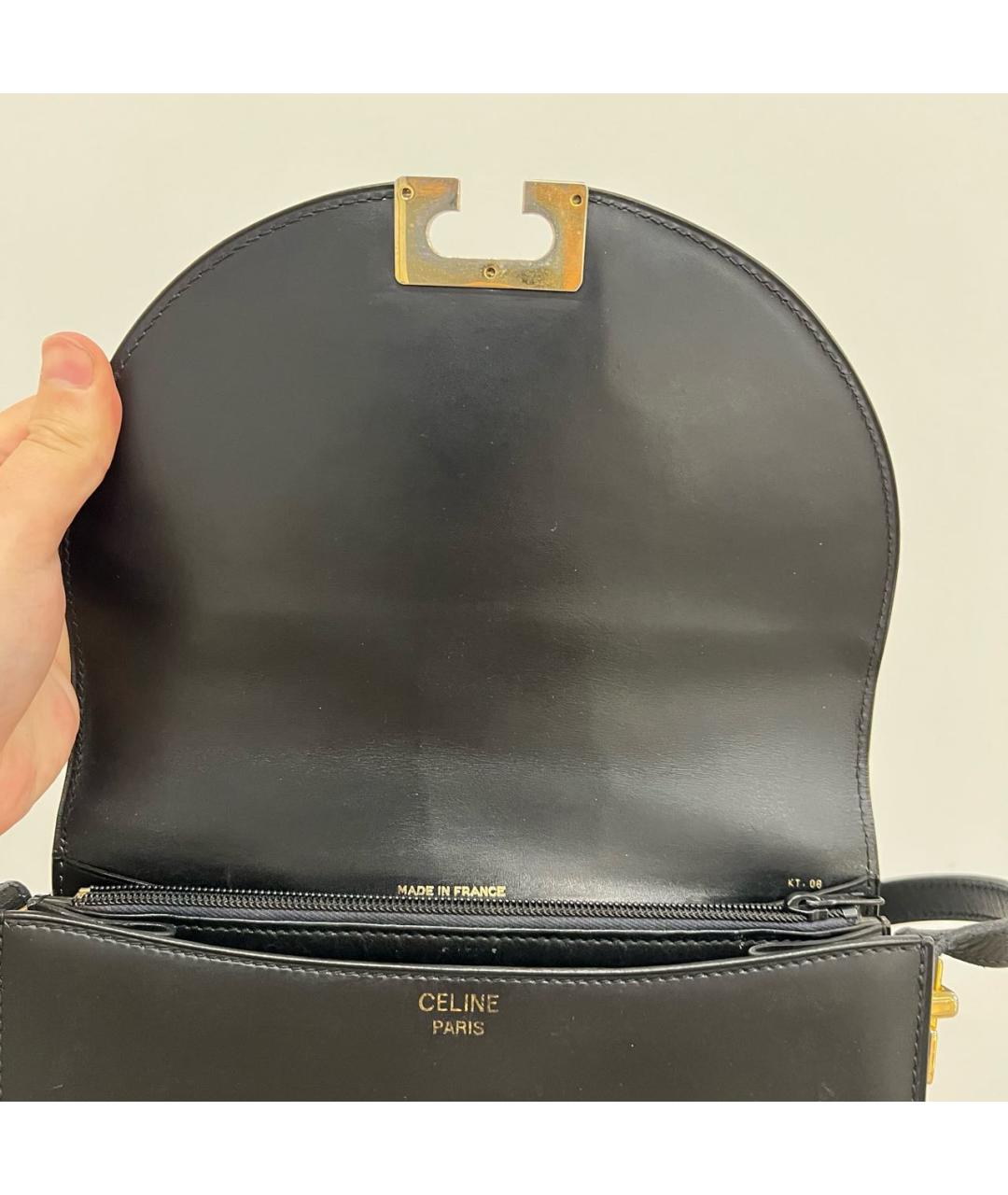 CELINE Черная кожаная сумка через плечо, фото 8