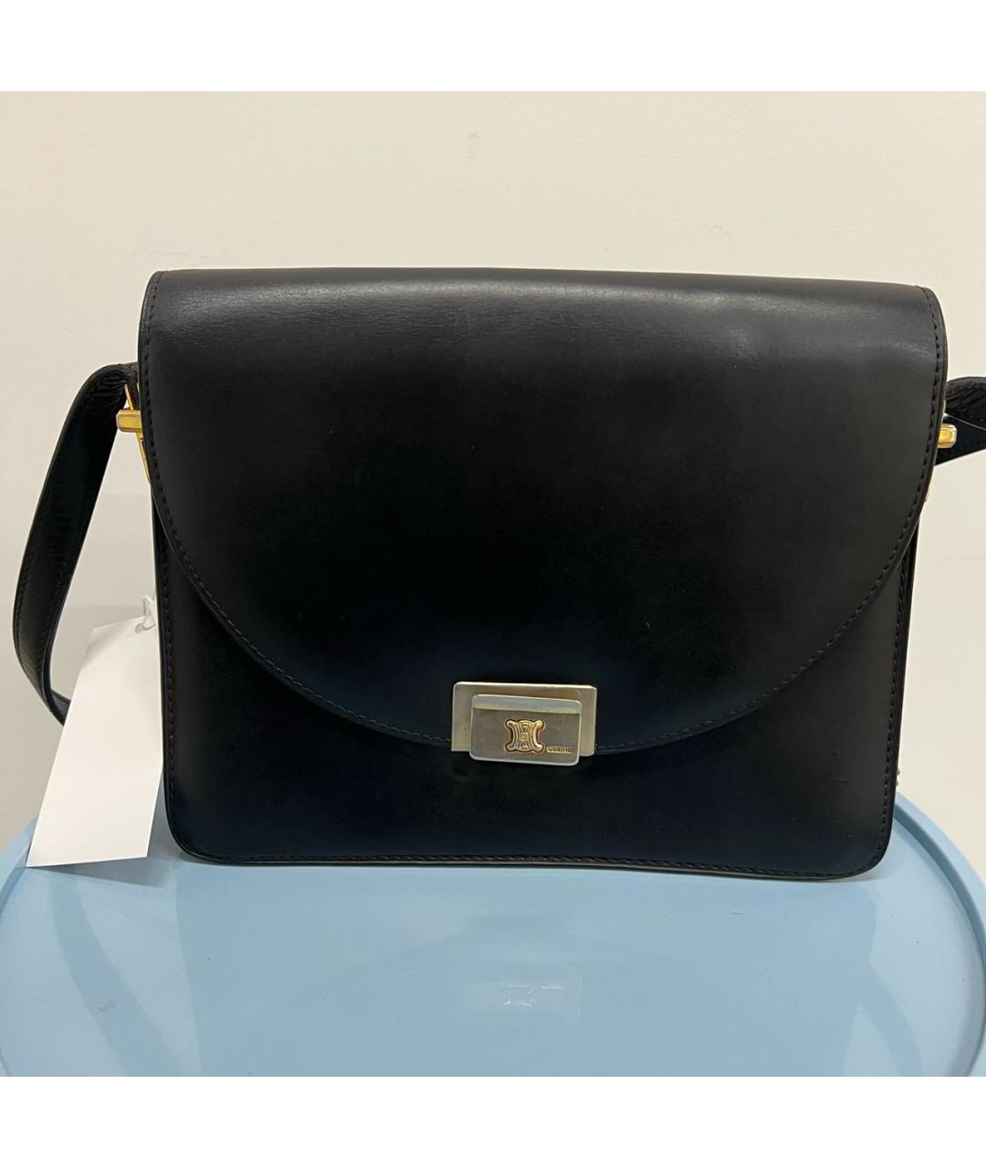 CELINE Черная кожаная сумка через плечо, фото 9