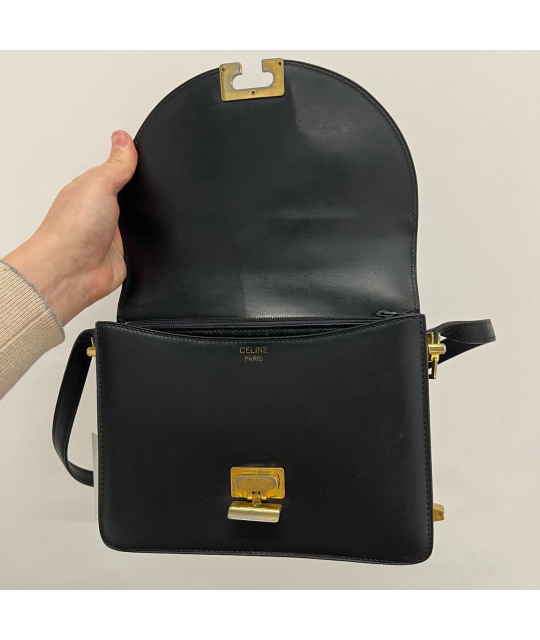 CELINE Черная кожаная сумка через плечо, фото 7