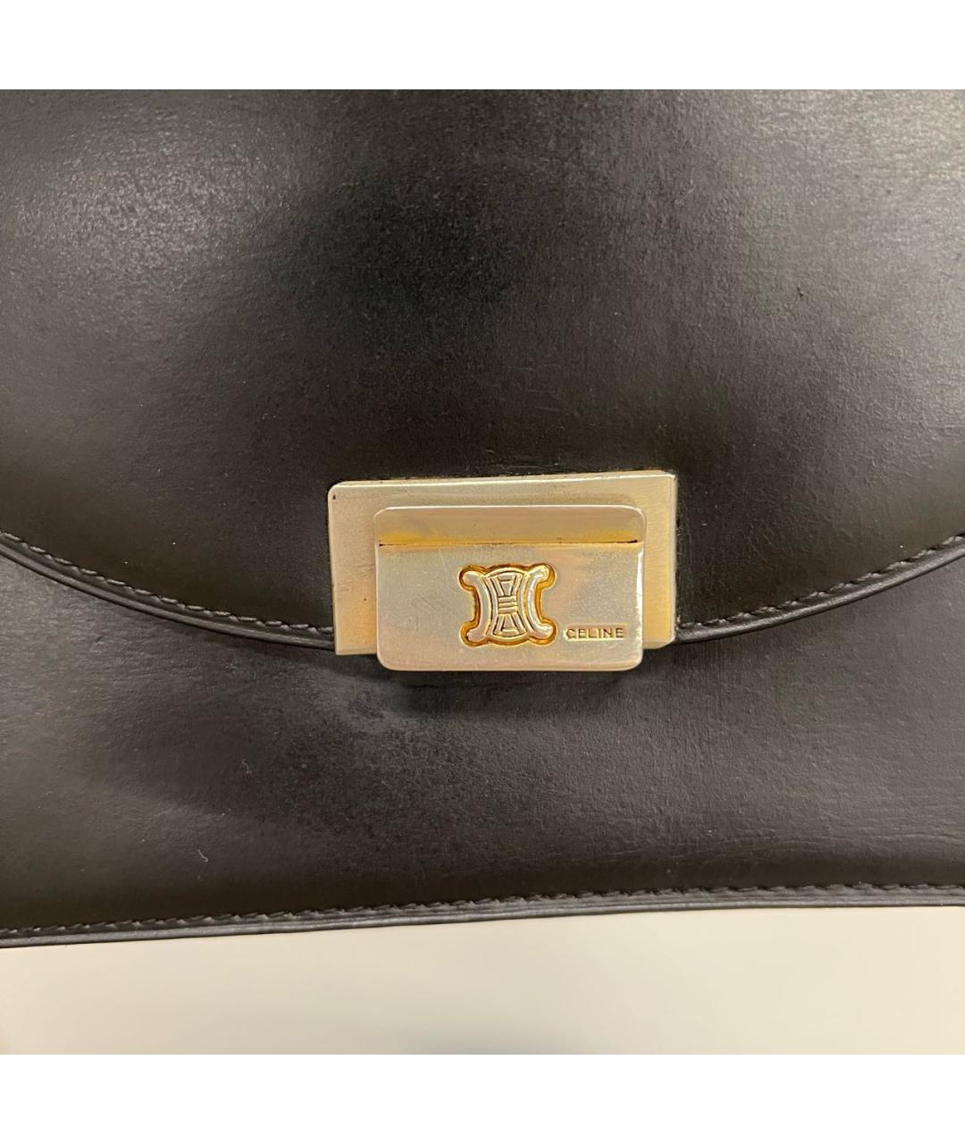 CELINE Черная кожаная сумка через плечо, фото 6