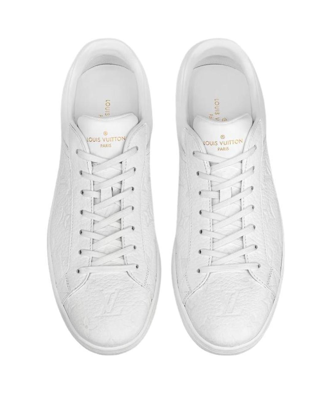 LOUIS VUITTON Белые кожаные низкие кроссовки / кеды, фото 4