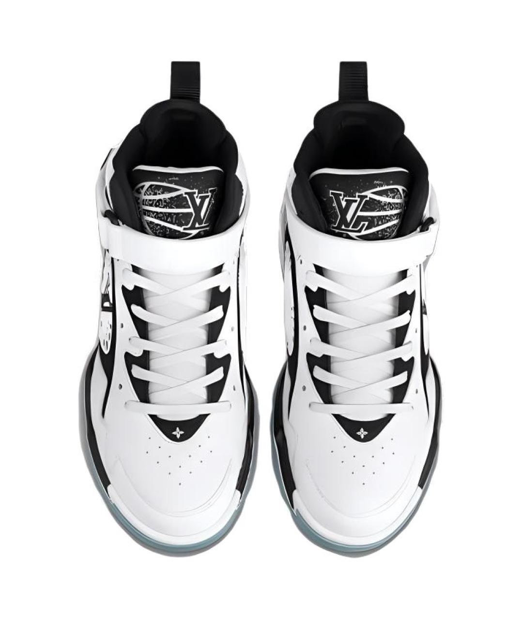 LOUIS VUITTON Белые кожаные высокие кроссовки / кеды, фото 3