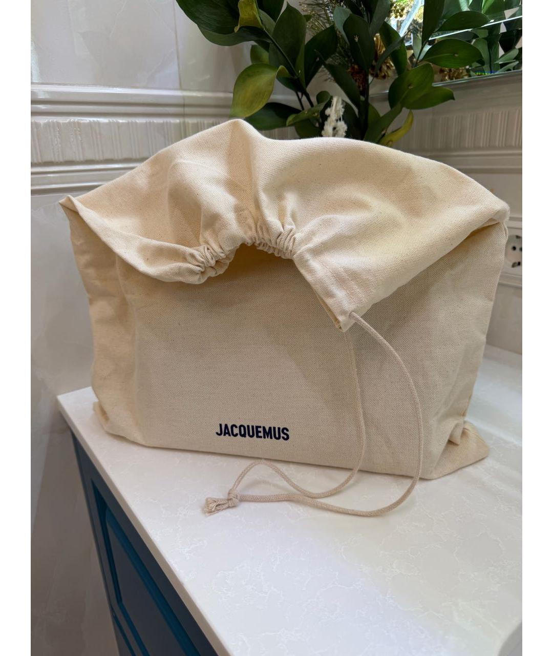 JACQUEMUS Черная кожаная сумка через плечо, фото 5