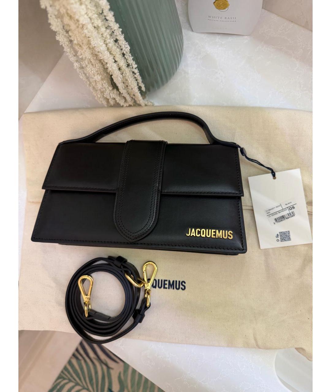 JACQUEMUS Черная кожаная сумка через плечо, фото 9