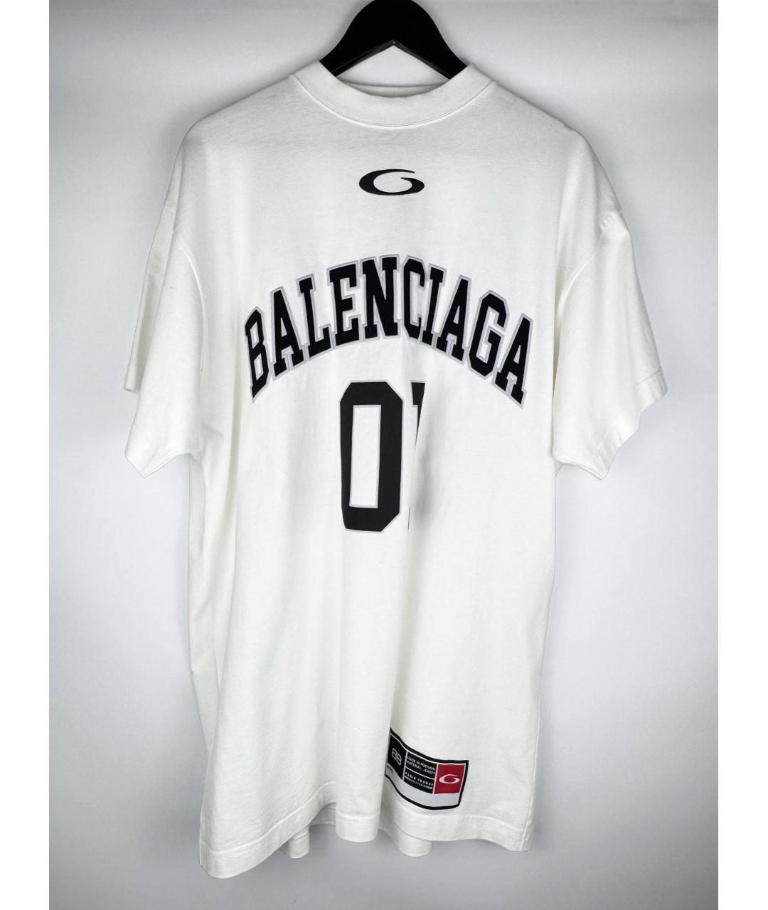 BALENCIAGA Белая хлопковая футболка, фото 6