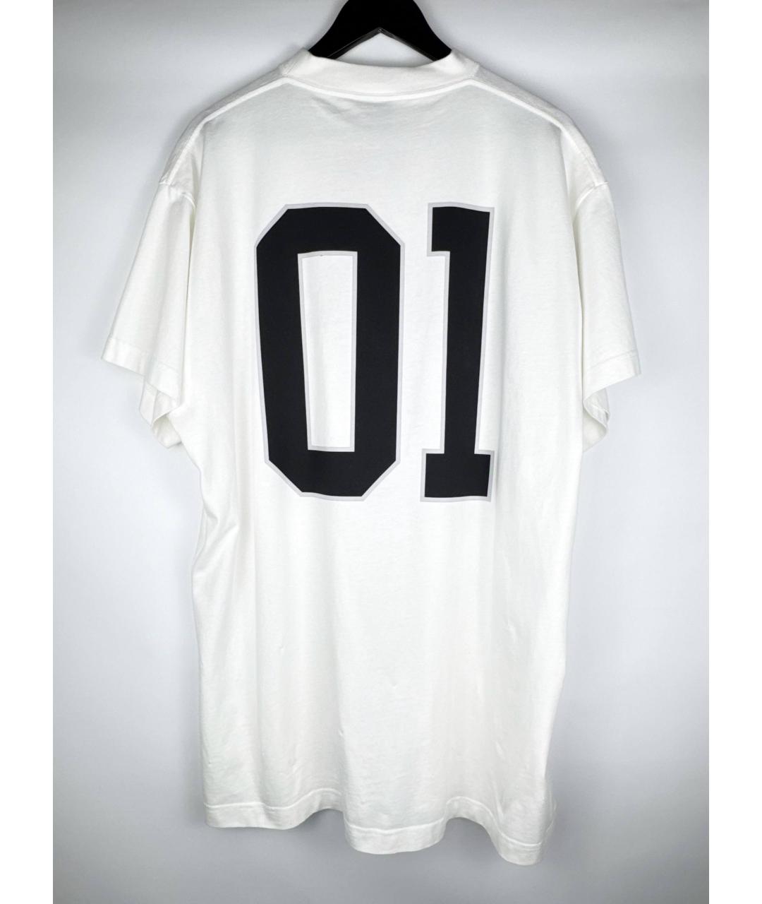 BALENCIAGA Белая хлопковая футболка, фото 2