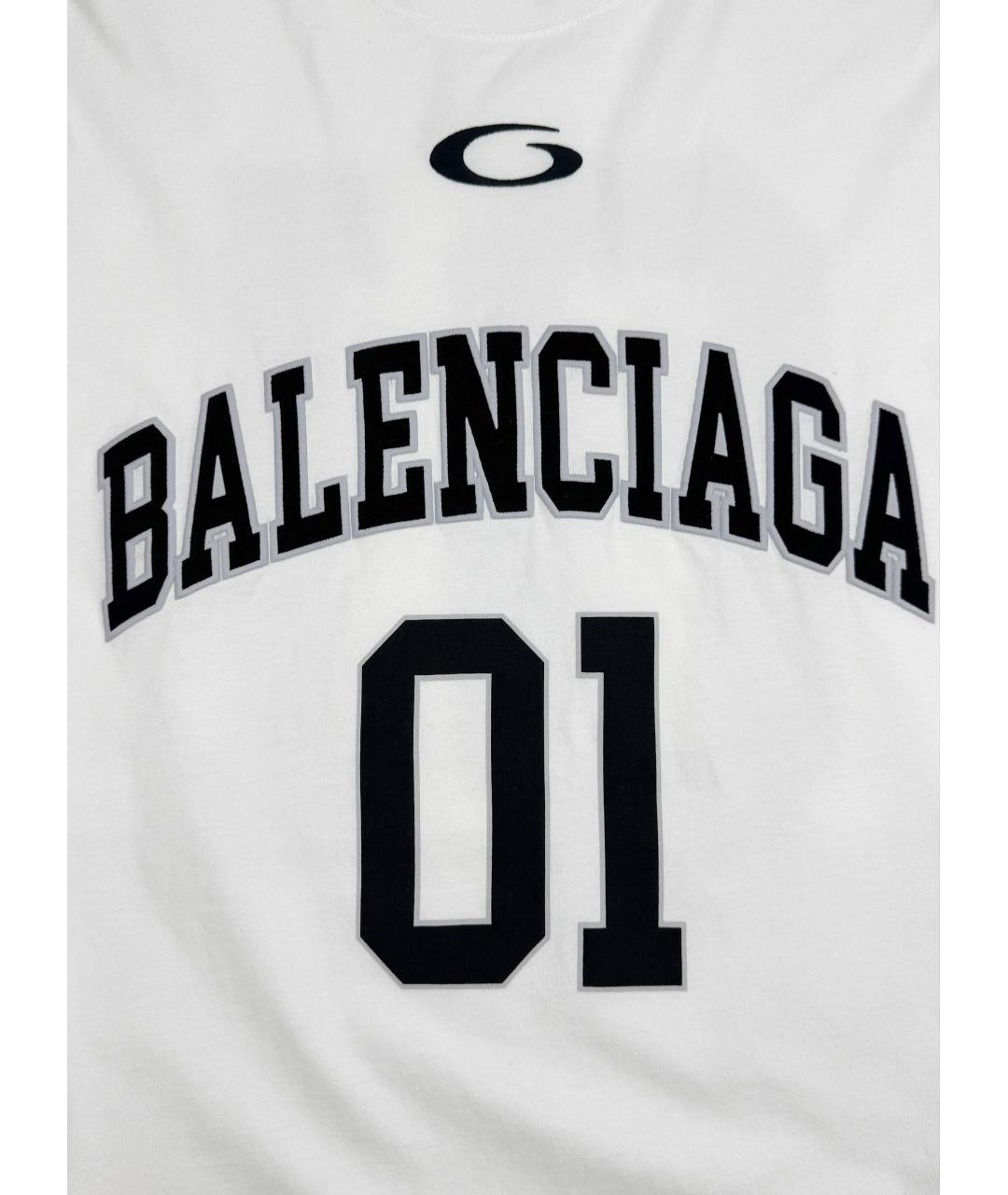 BALENCIAGA Белая хлопковая футболка, фото 3