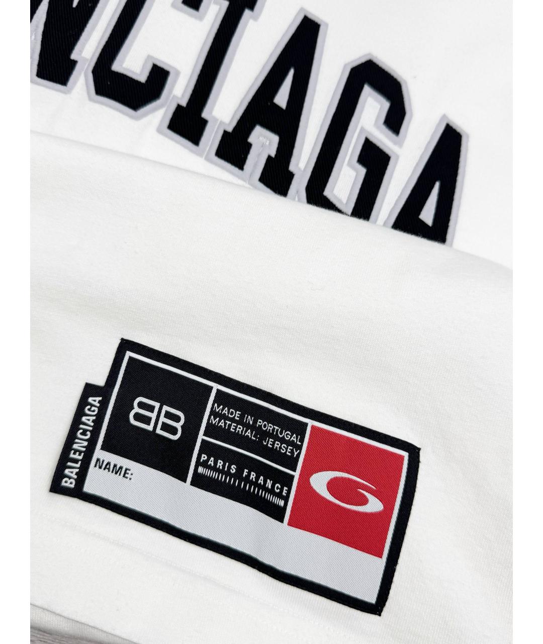 BALENCIAGA Белая хлопковая футболка, фото 5