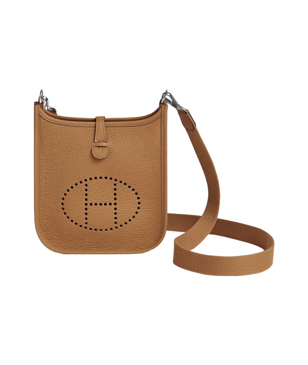 HERMES Коричневая кожаная сумка через плечо, фото 6