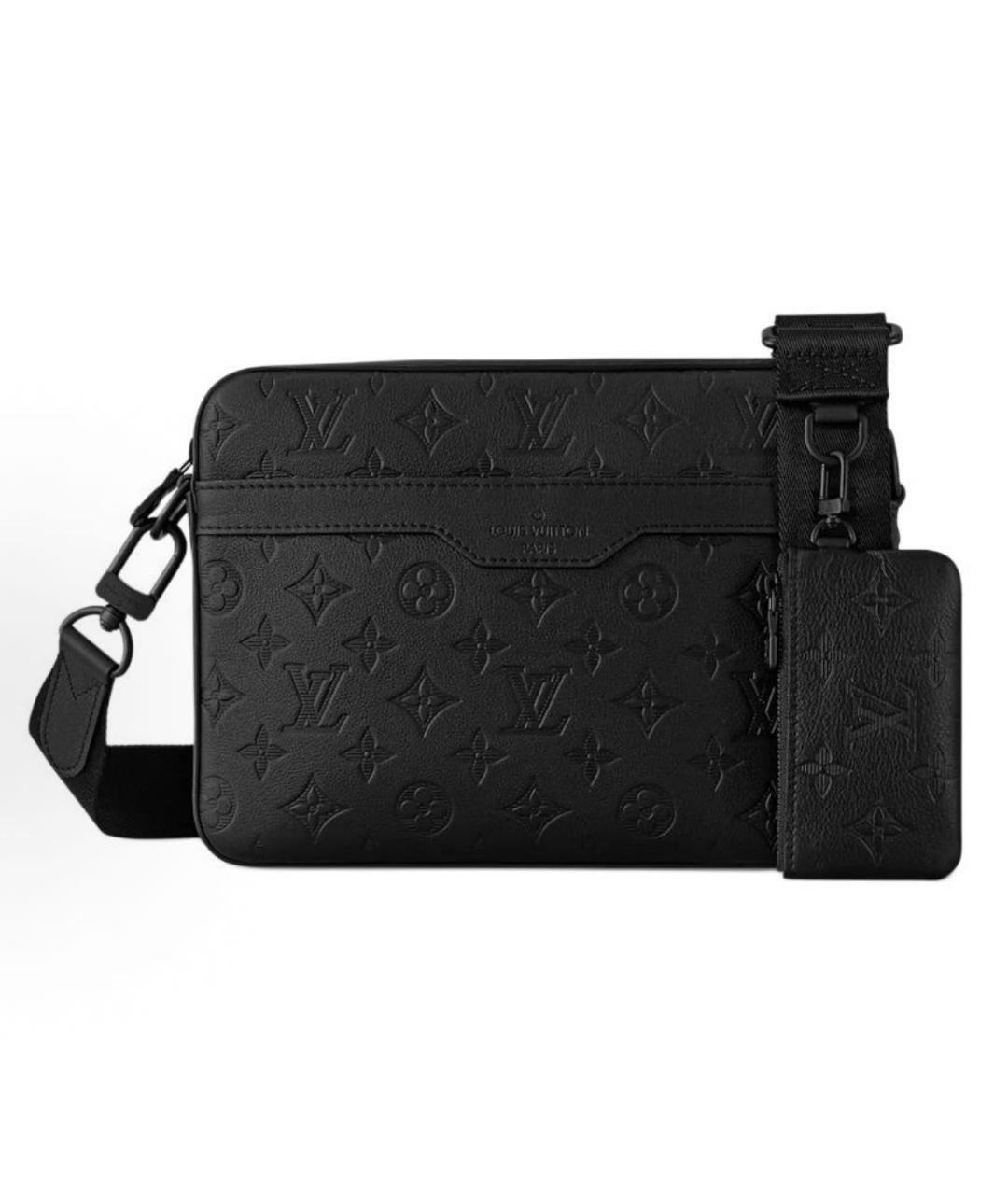 LOUIS VUITTON Черная кожаная сумка через плечо, фото 1