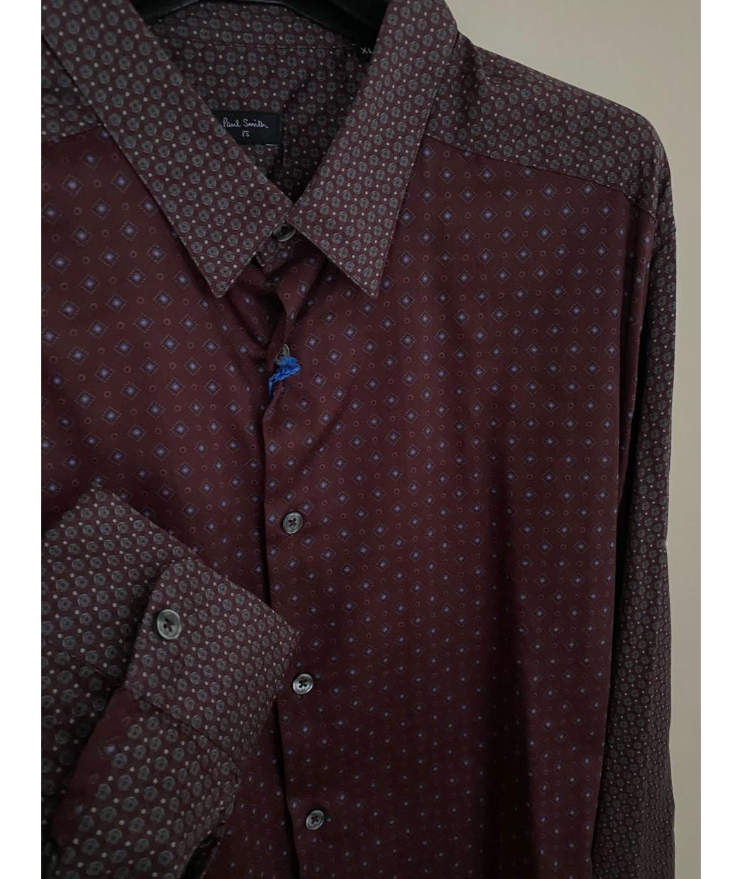 PAUL SMITH Бордовая хлопковая рубашка, фото 7