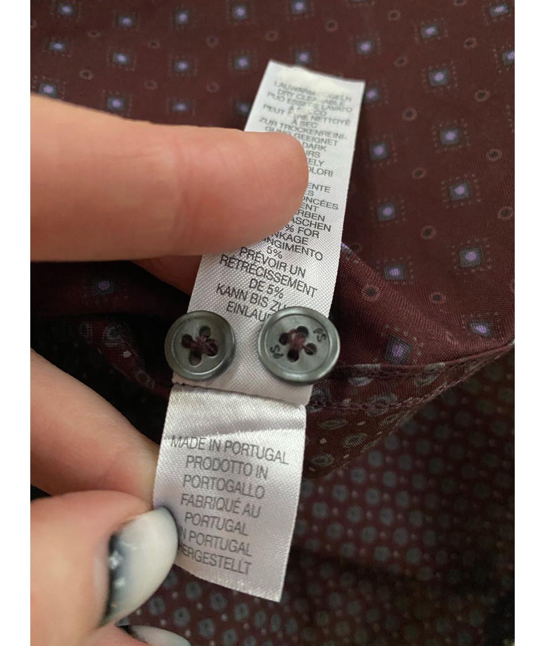 PAUL SMITH Бордовая хлопковая рубашка, фото 8