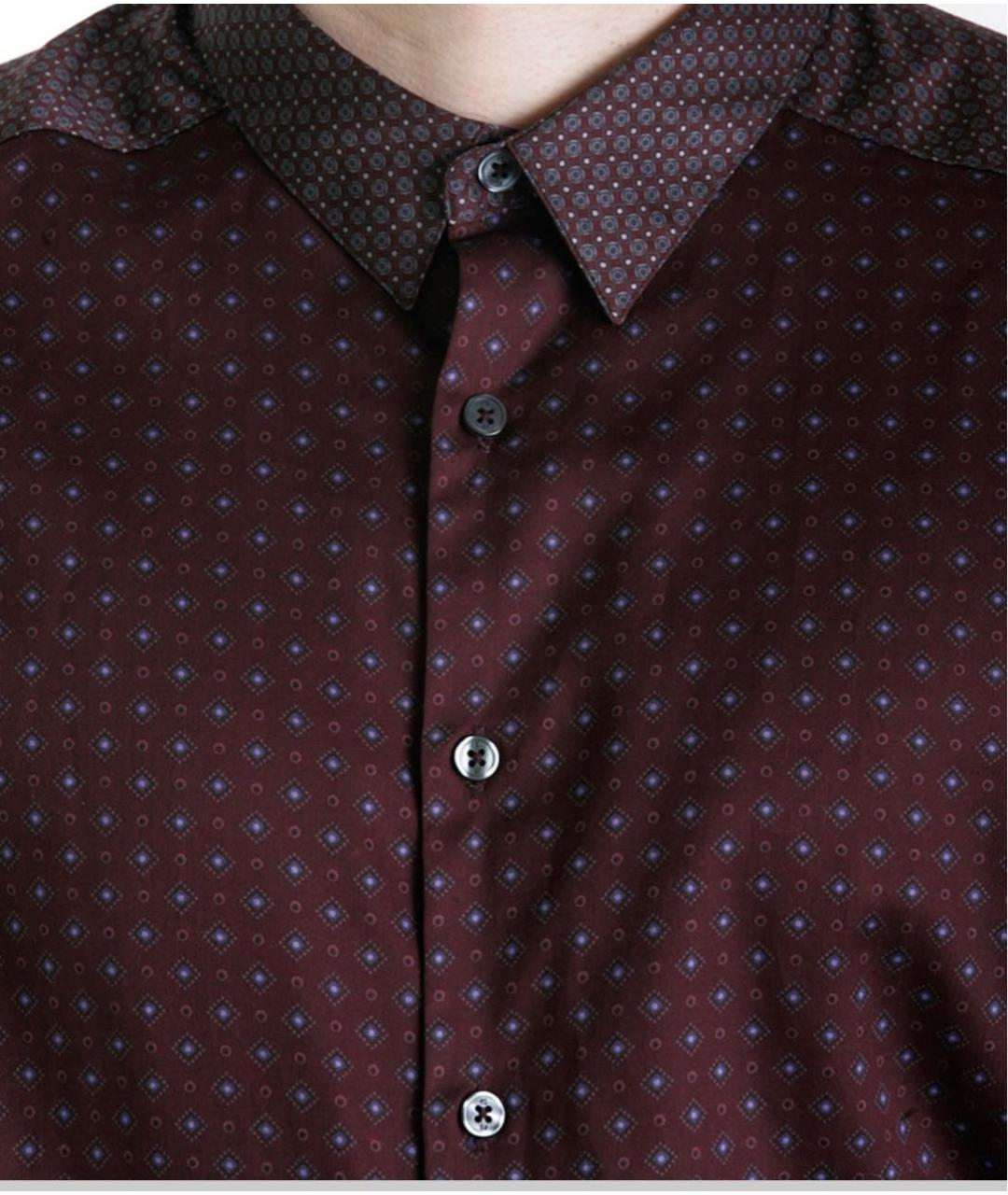 PAUL SMITH Бордовая хлопковая рубашка, фото 4