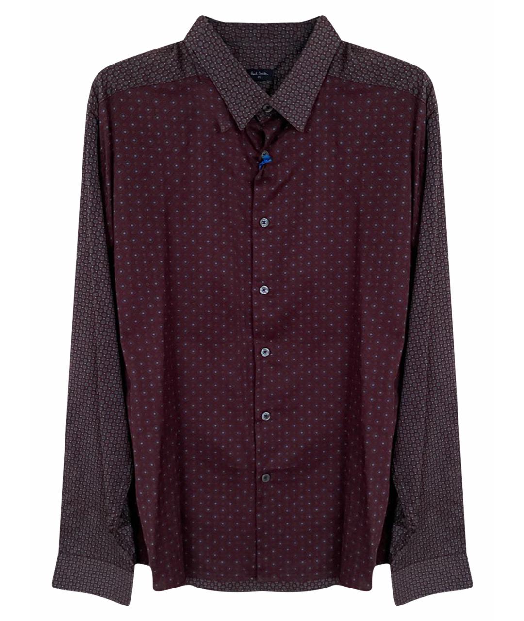 PAUL SMITH Бордовая хлопковая рубашка, фото 1