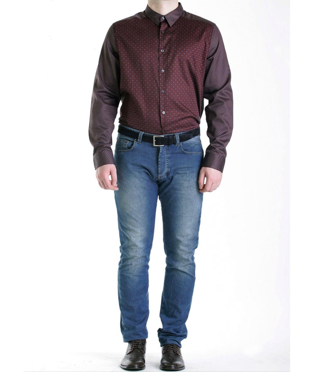 PAUL SMITH Бордовая хлопковая рубашка, фото 5