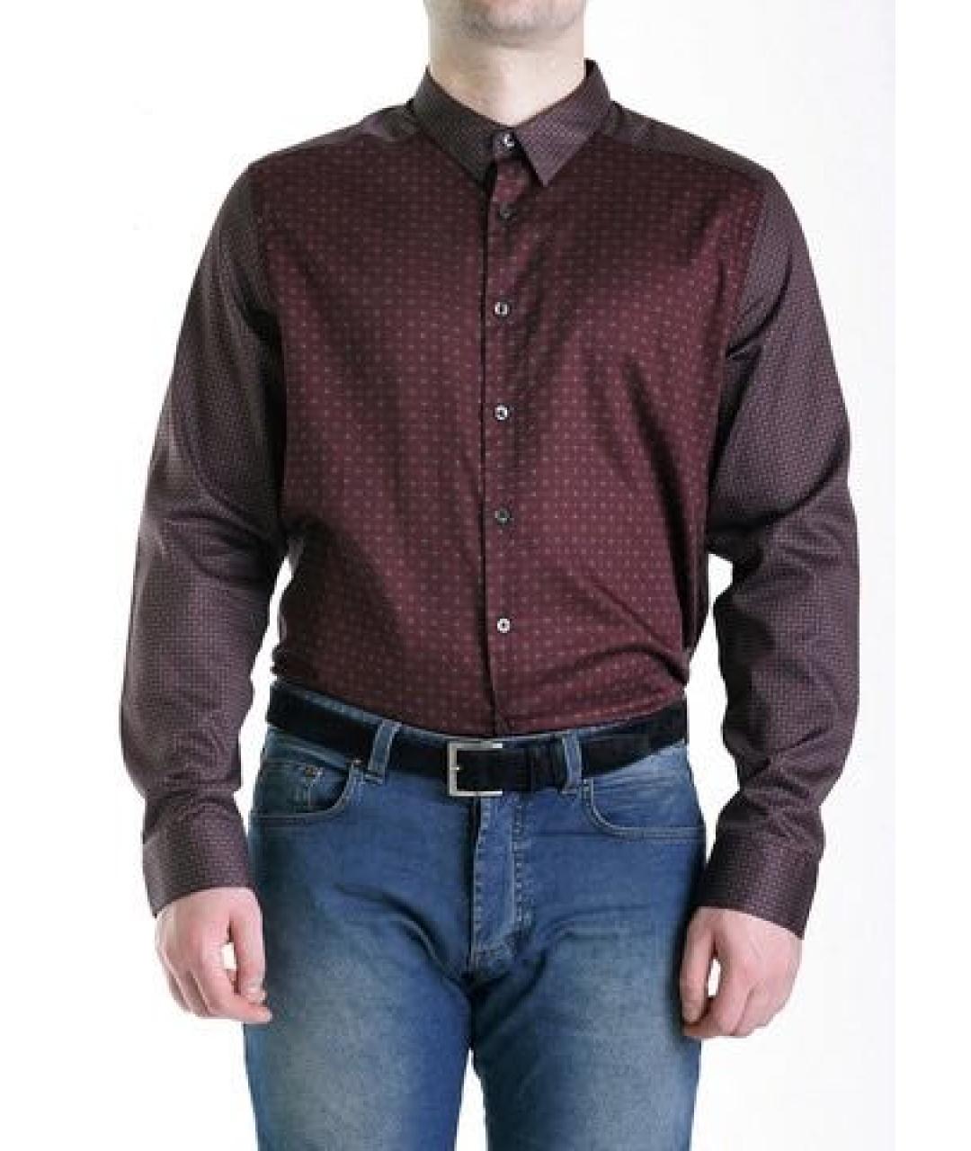 PAUL SMITH Бордовая хлопковая рубашка, фото 2