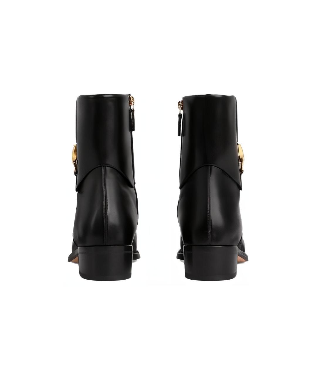 GUCCI Черные кожаные высокие ботинки, фото 5