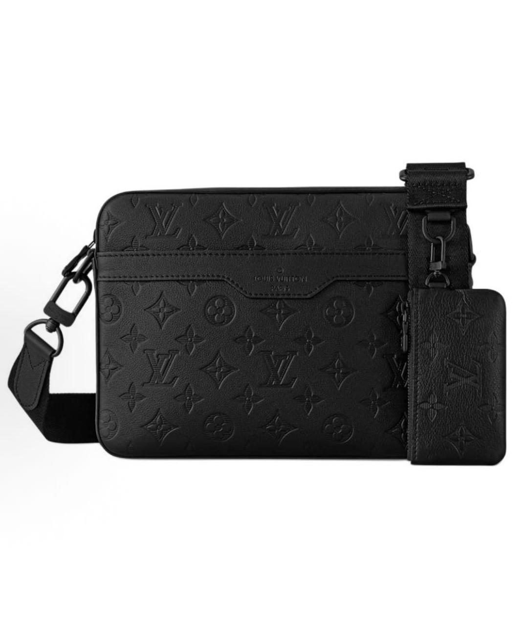 LOUIS VUITTON Черная кожаная сумка на плечо, фото 3