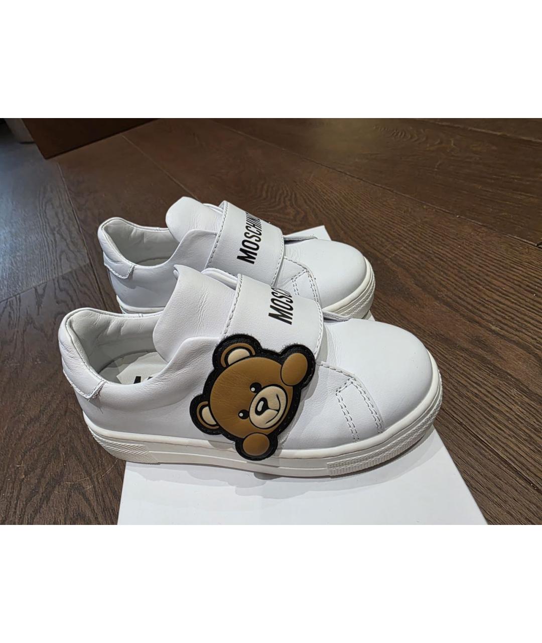 MOSCHINO Белые кожаные кеды, фото 2