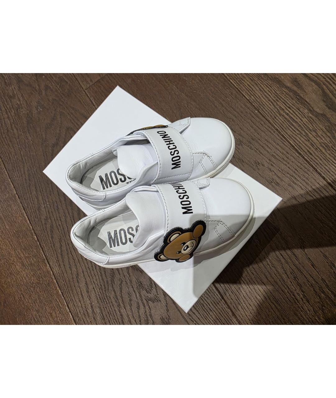 MOSCHINO Белые кожаные кеды, фото 4