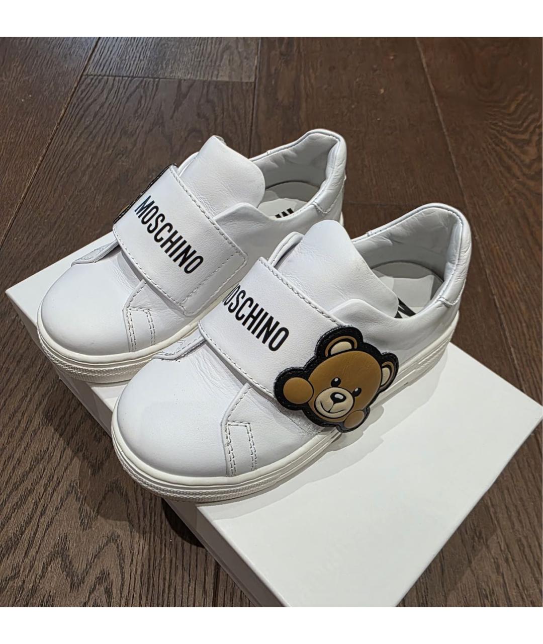 MOSCHINO Белые кожаные кеды, фото 3