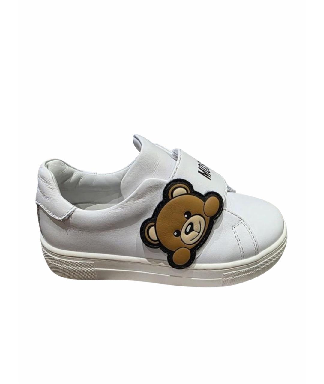 MOSCHINO Белые кожаные кеды, фото 1