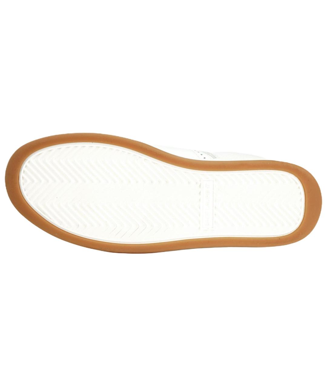 SAINT LAURENT Белые кожаные низкие кроссовки / кеды, фото 5