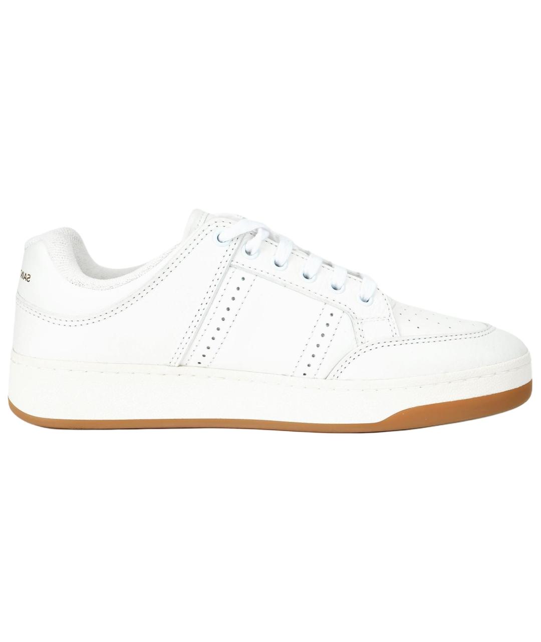 SAINT LAURENT Белые кожаные низкие кроссовки / кеды, фото 6