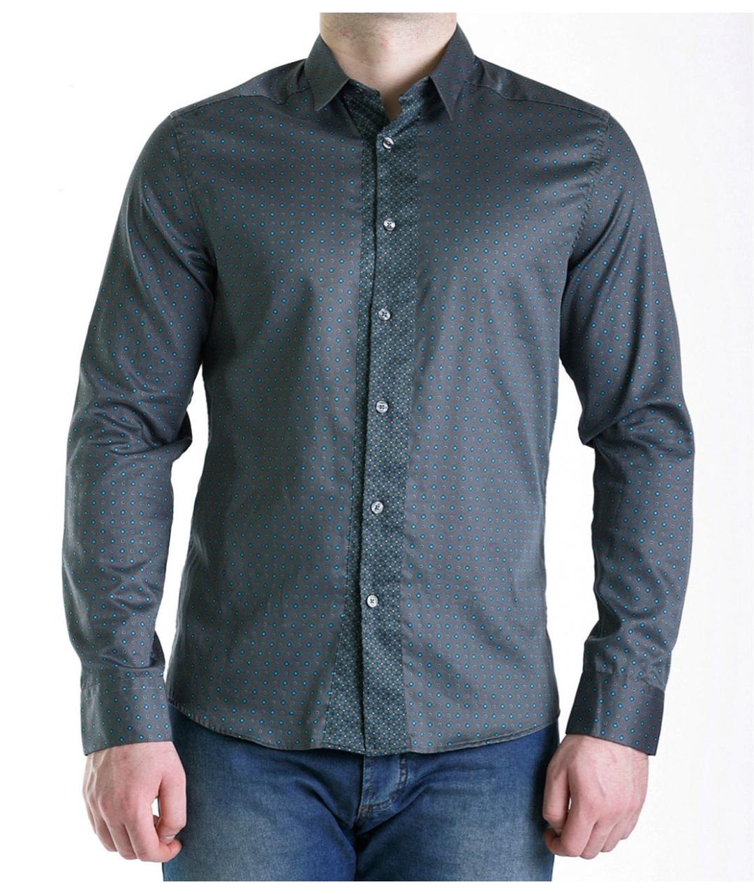 PAUL SMITH Антрацитовая хлопковая классическая рубашка, фото 2