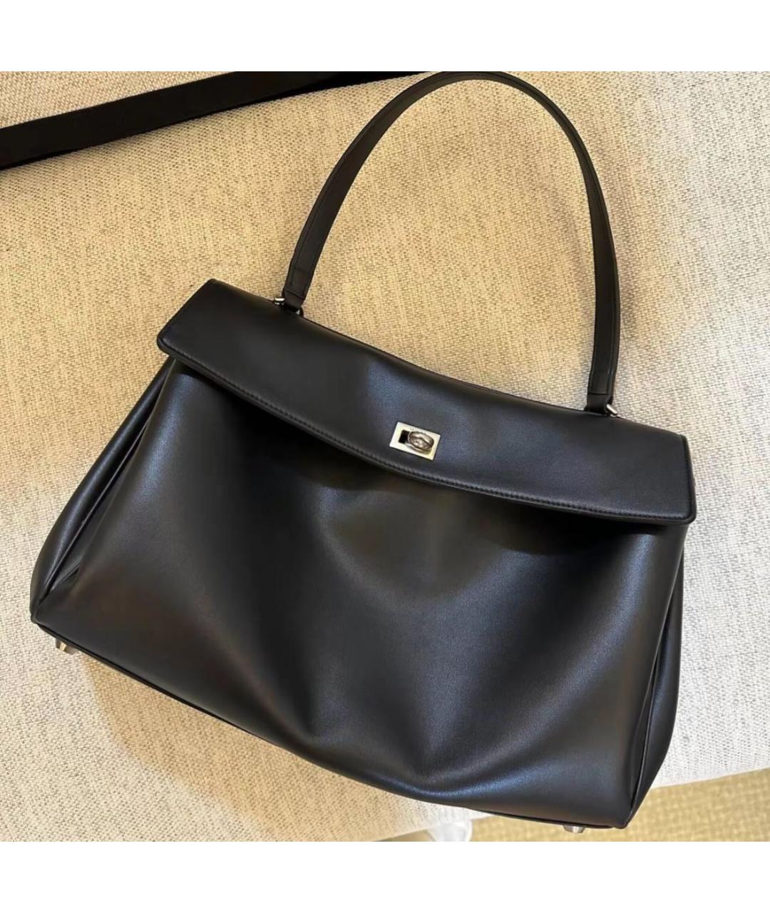 BALENCIAGA Черная кожаная сумка через плечо, фото 2