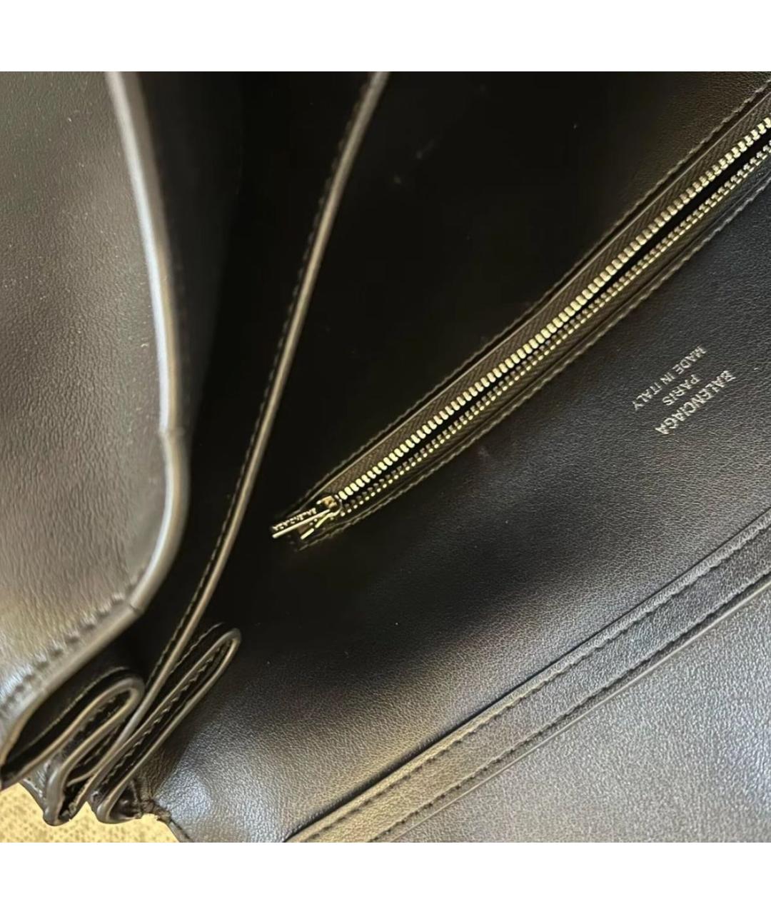 BALENCIAGA Черная кожаная сумка через плечо, фото 3