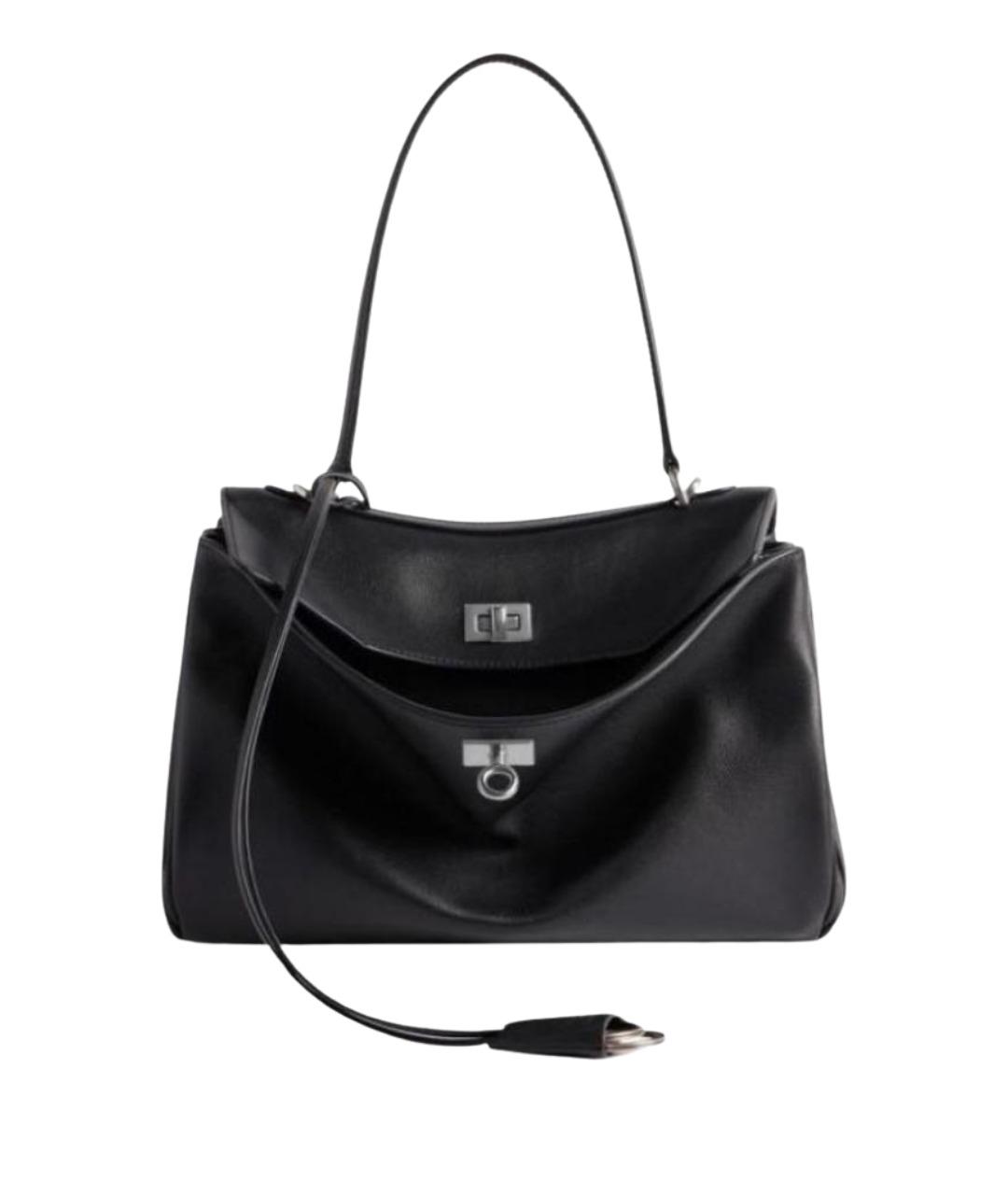 BALENCIAGA Черная кожаная сумка через плечо, фото 1