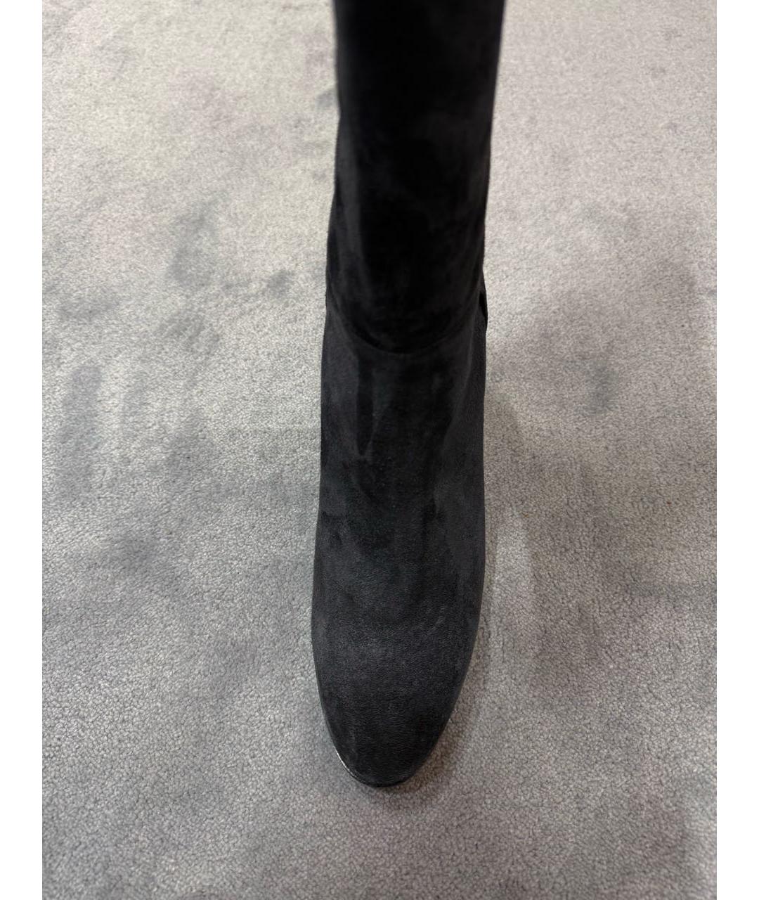 LORO PIANA Серые замшевые сапоги, фото 2