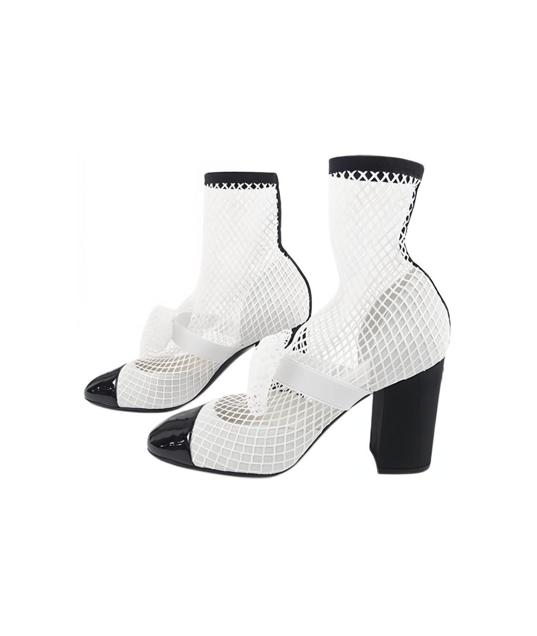 CHANEL Белые кожаные сапоги, фото 4