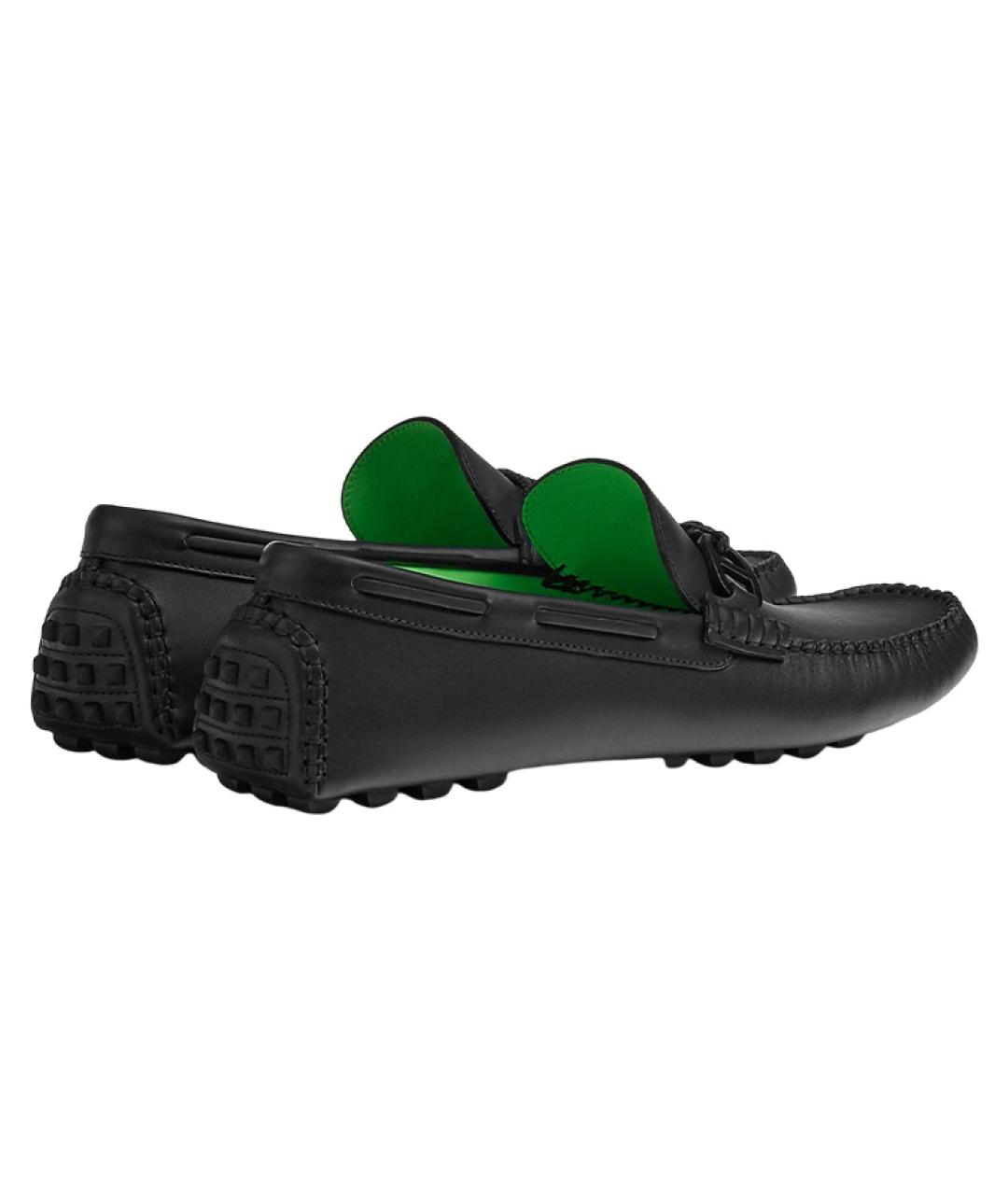 HERMES Черные кожаные лоферы, фото 5