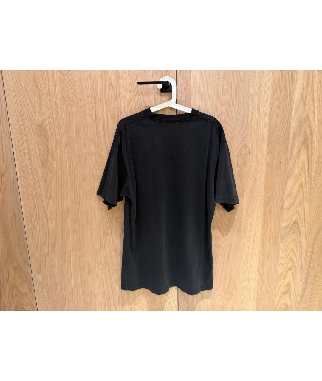 BALENCIAGA Черная хлопковая футболка, фото 2