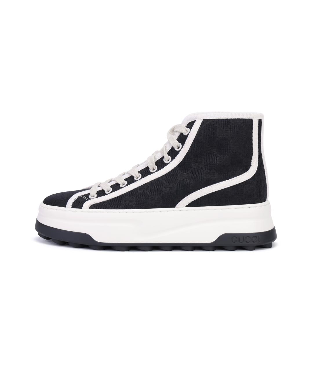 GUCCI Черные текстильные кеды, фото 2