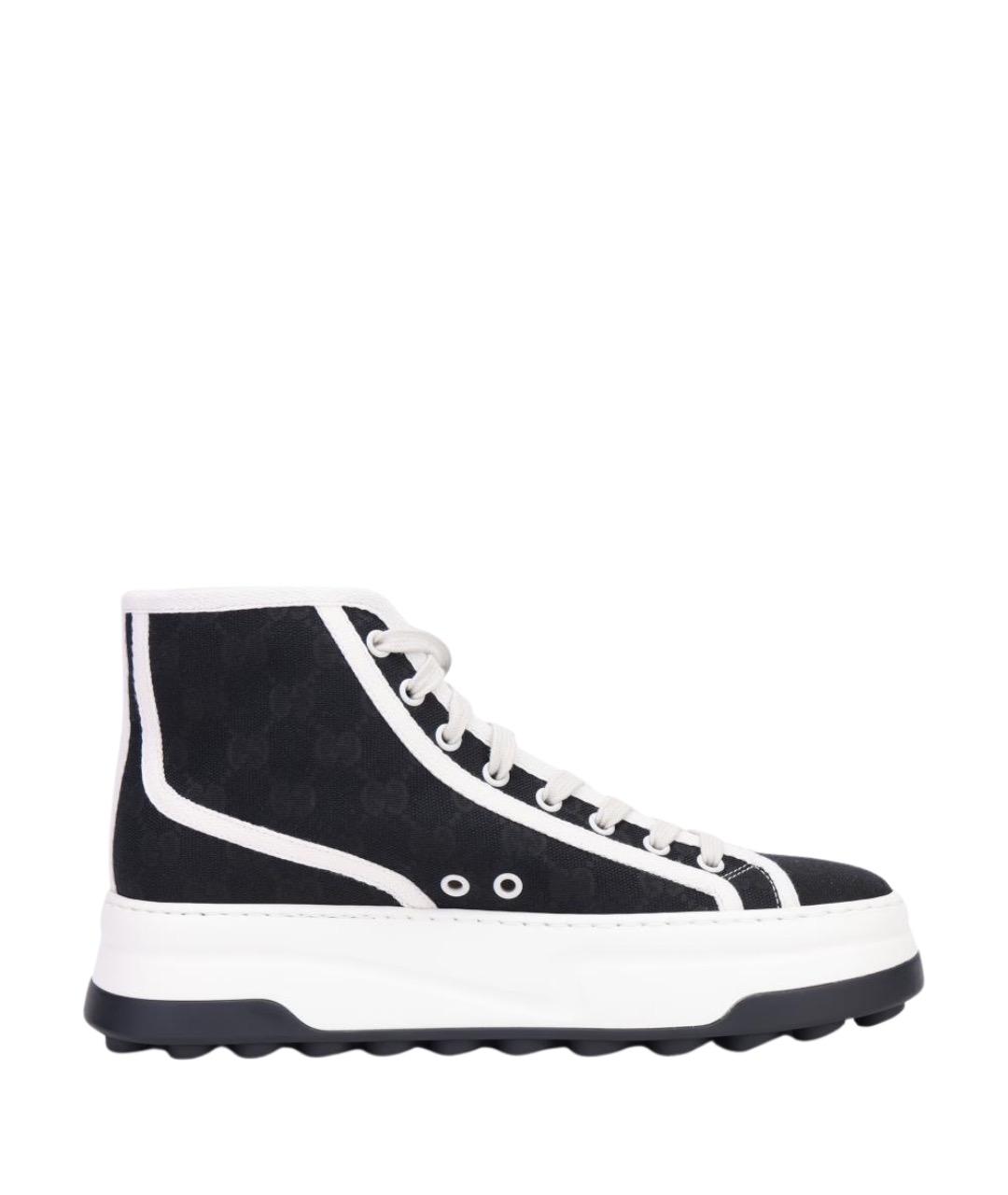 GUCCI Черные текстильные кеды, фото 1