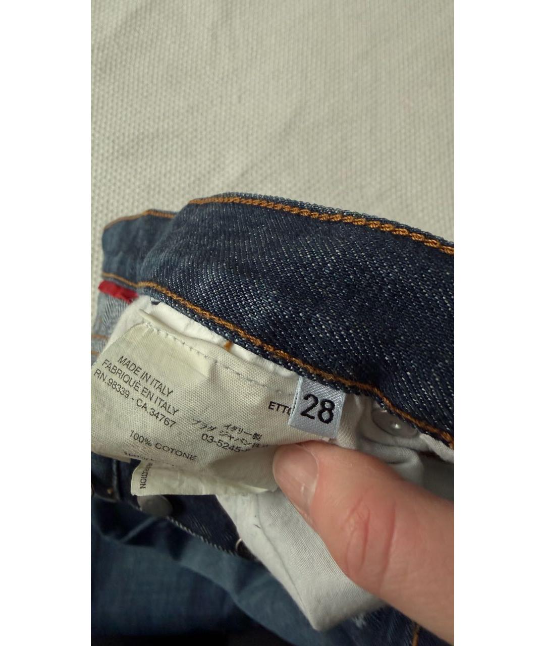 PRADA Синие хлопковые прямые джинсы, фото 6