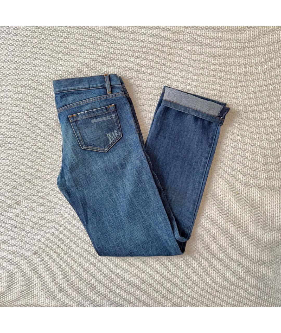 PRADA Синие хлопковые прямые джинсы, фото 3