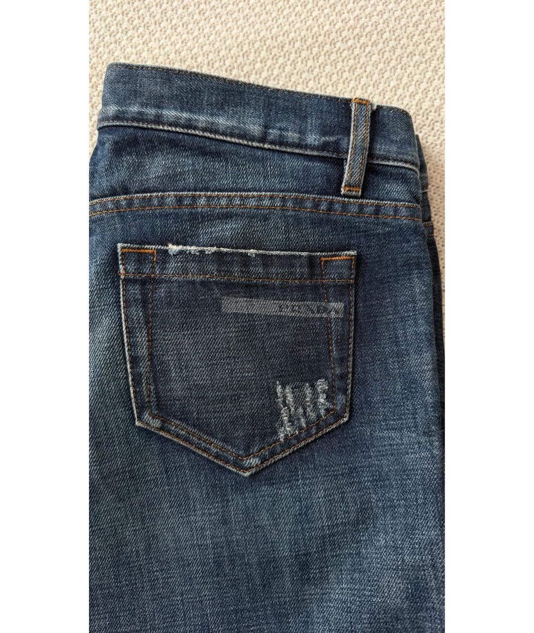 PRADA Синие хлопковые прямые джинсы, фото 4