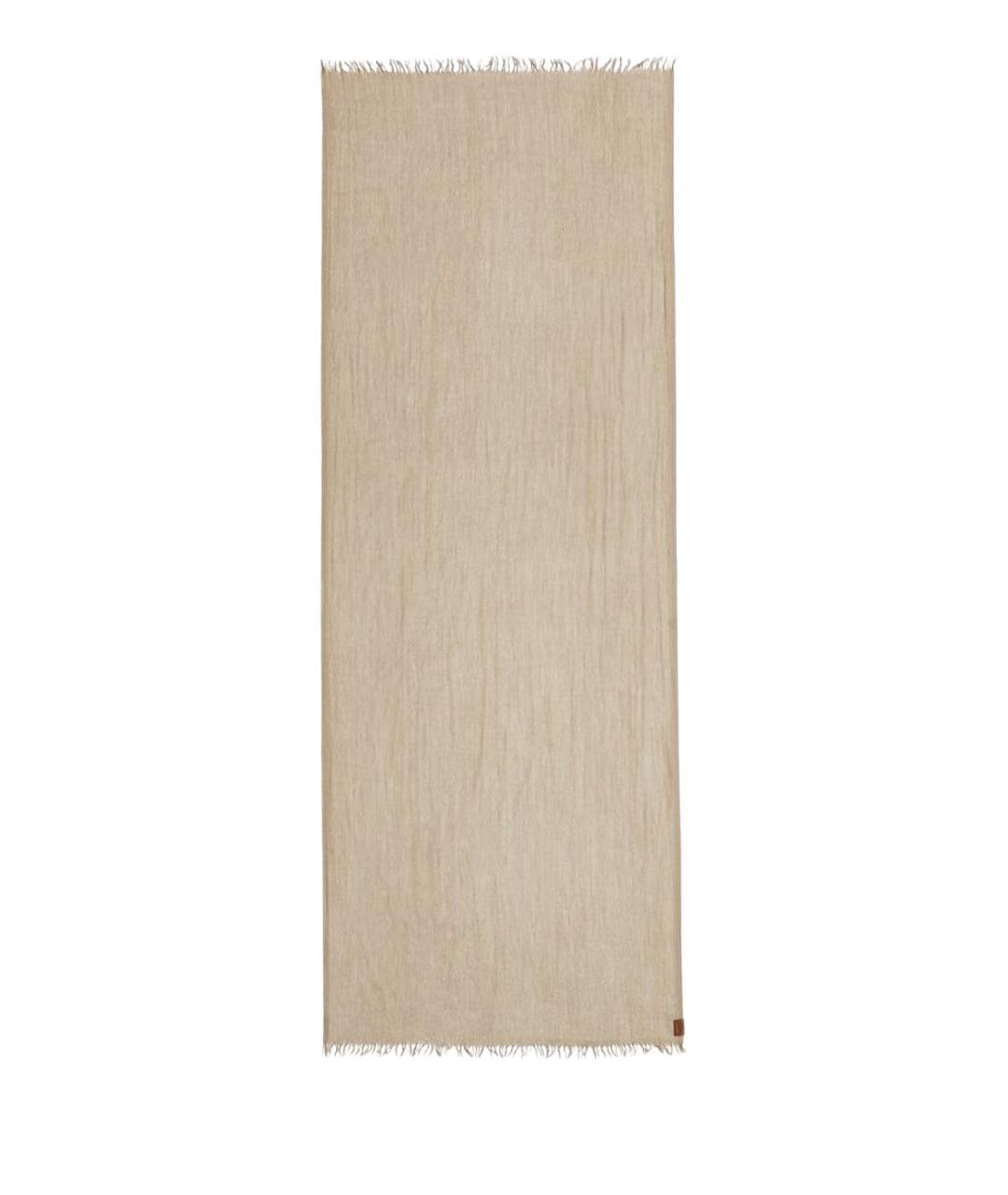 LOEWE Бежевый кашемировый шарф, фото 1