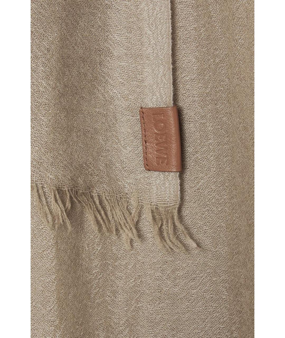 LOEWE Бежевый кашемировый шарф, фото 4