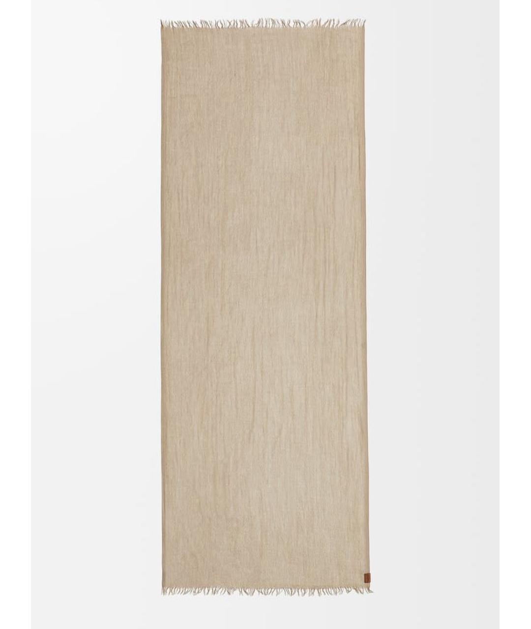 LOEWE Бежевый кашемировый шарф, фото 5