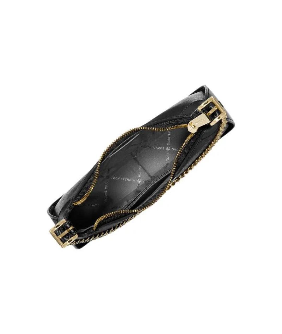 MICHAEL KORS Черная кожаная сумка через плечо, фото 3