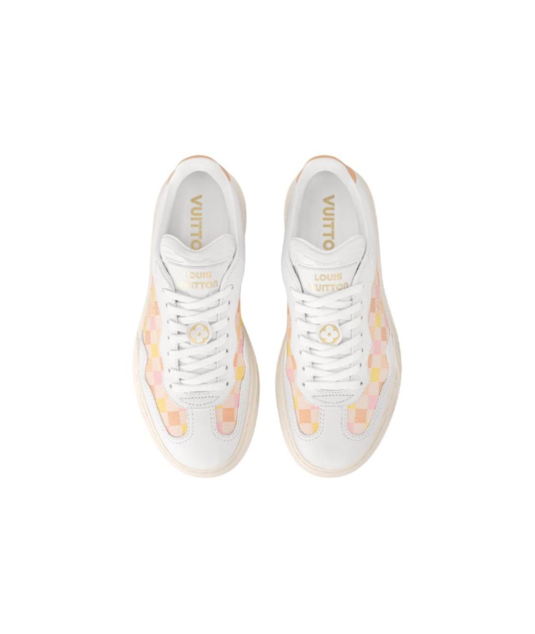 LOUIS VUITTON Бежевые кожаные кроссовки, фото 4