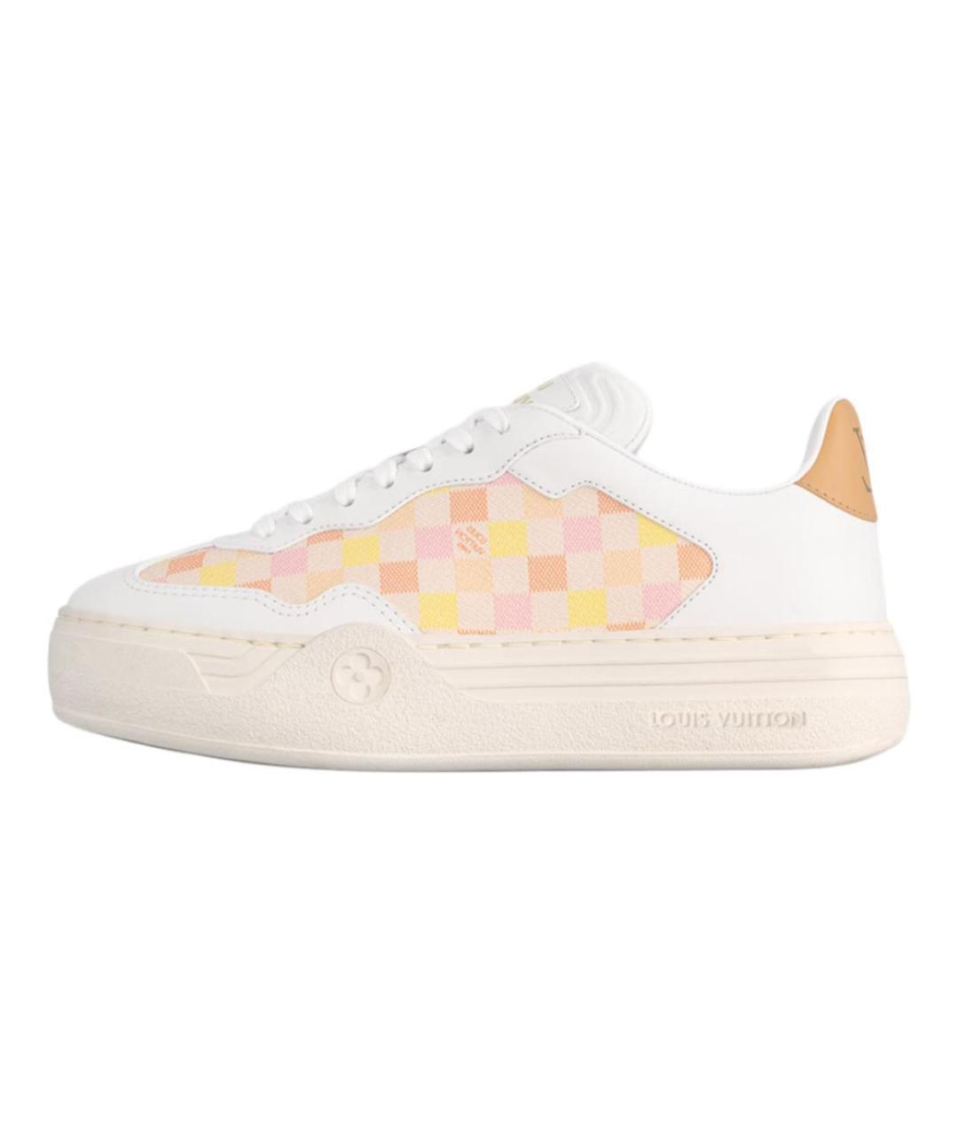 LOUIS VUITTON Бежевые кожаные кроссовки, фото 2